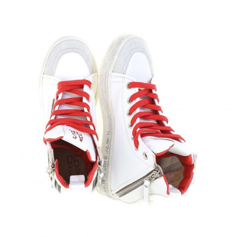 A.S.98 Aileen Sneakers Damen Weiß Rot | DE-604SEKOMZ