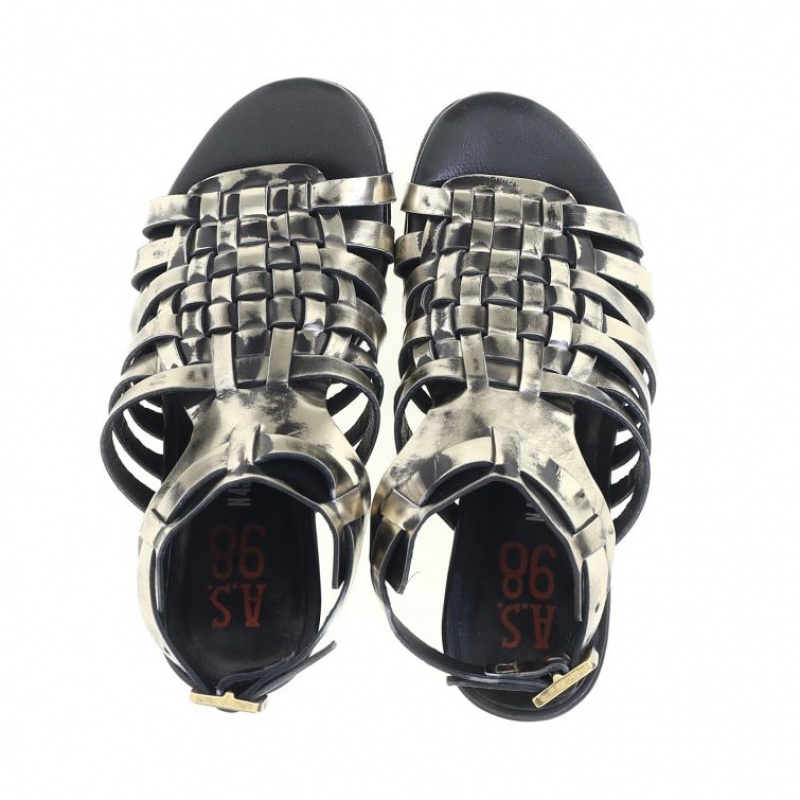 A.S.98 Barb Sandalen Damen Platin | DE-328OLUXWJ