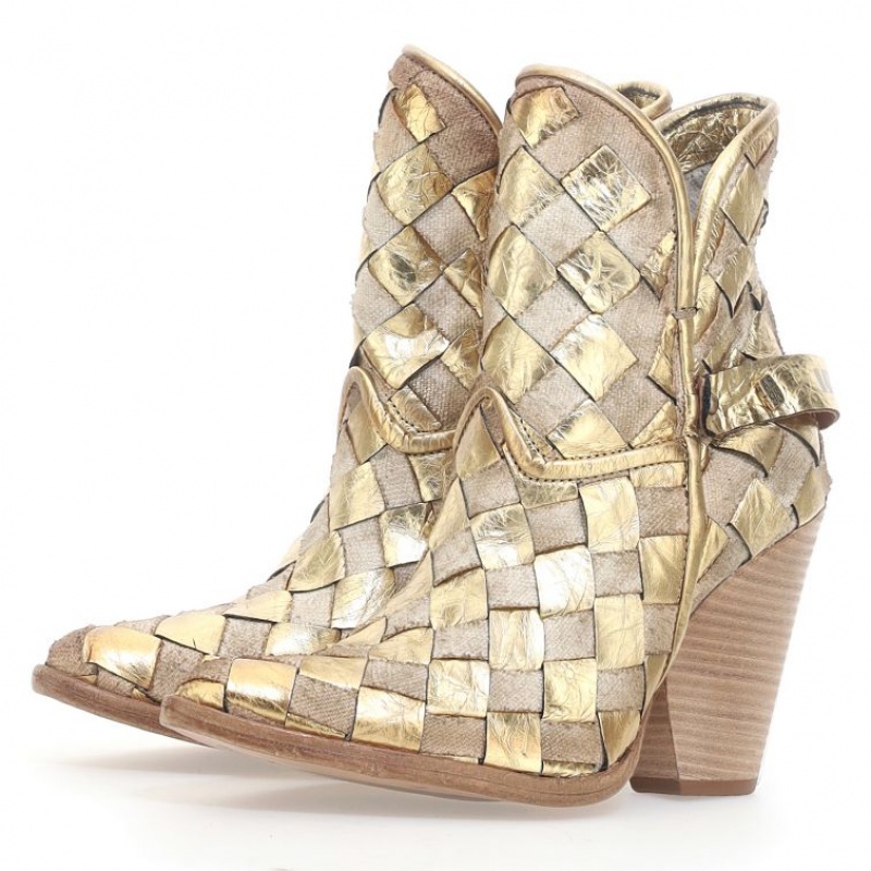 A.S.98 Bette Ankle boots Damen Gold | DE-516ZPBDSE