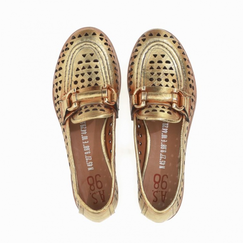 A.S.98 Jacklyn flat shoes Damen Gold | DE-378TBGUAS