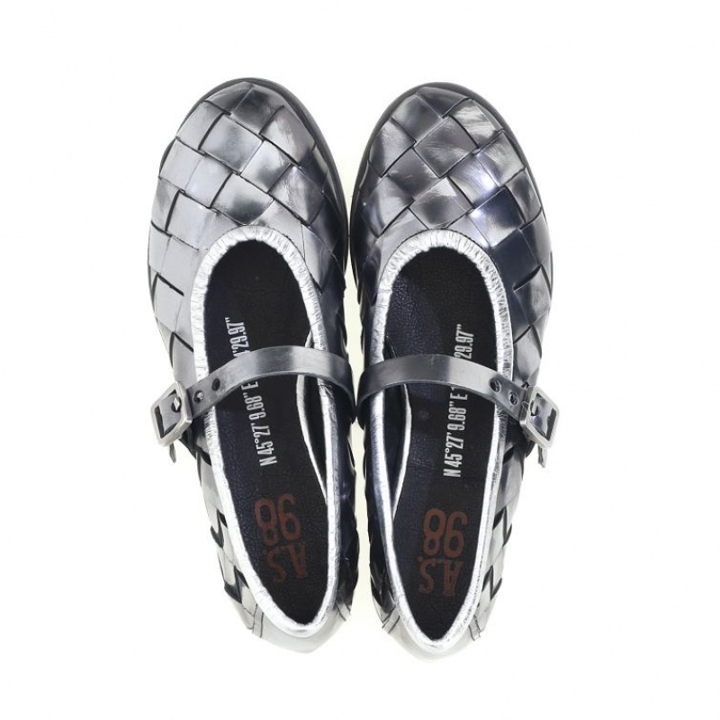 A.S.98 Janae flat shoes Damen Silber | DE-352GPZLCX