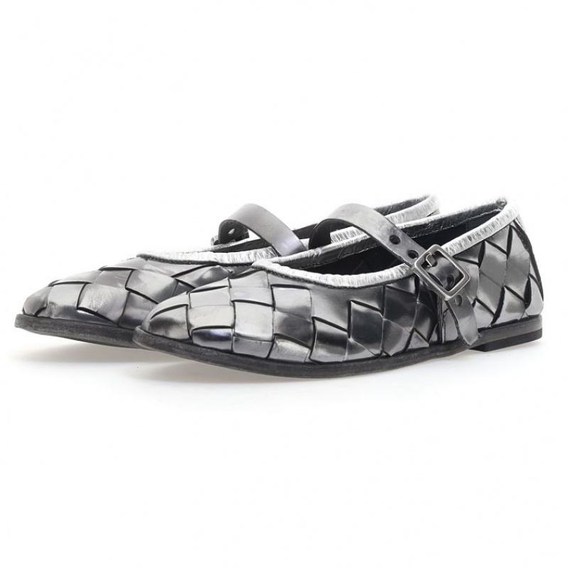 A.S.98 Janae flat shoes Damen Silber | DE-352GPZLCX