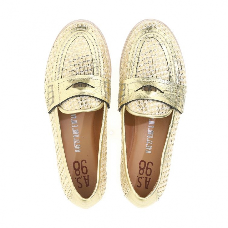 A.S.98 Janene flat shoes Damen Gold | DE-217WFGCMT