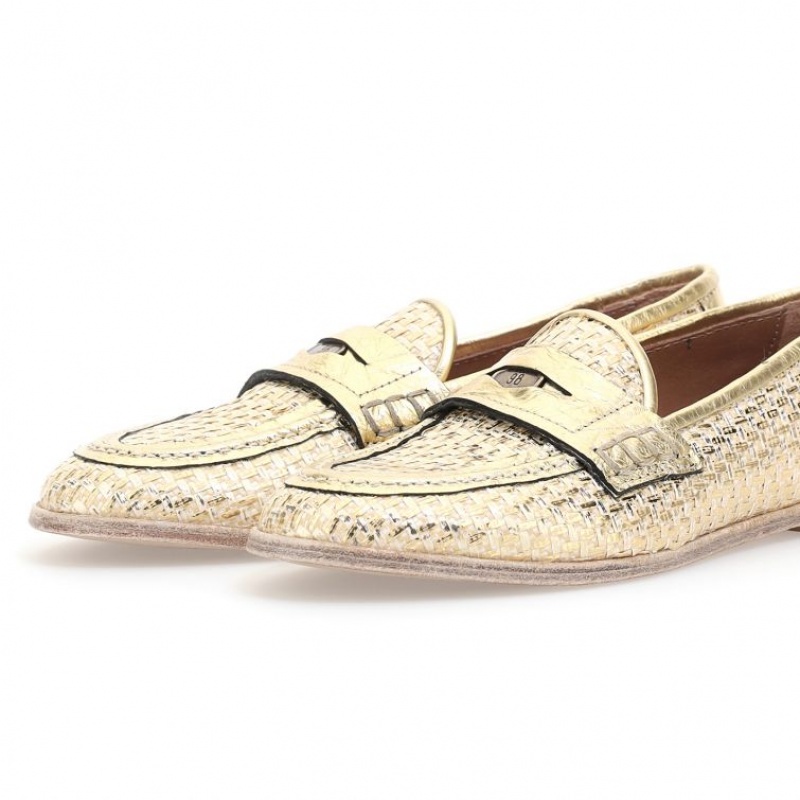 A.S.98 Janene flat shoes Damen Gold | DE-217WFGCMT