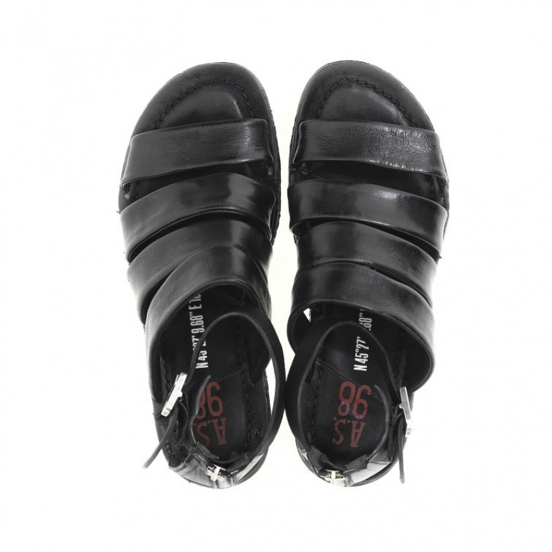 A.S.98 Ros Sandalen Damen Schwarz | DE-983GEWQHM