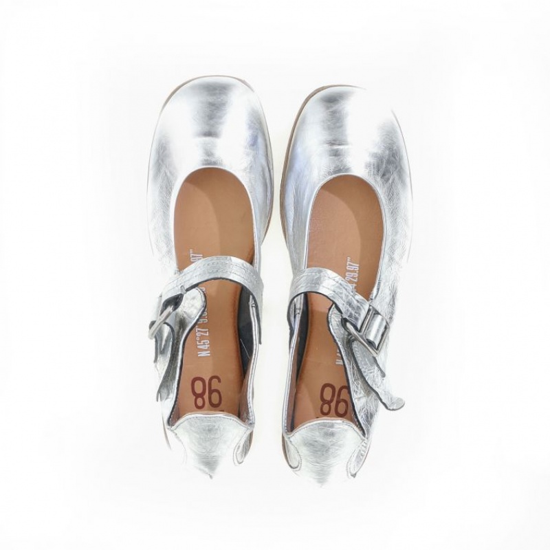 A.S.98 Zowie flat shoes Damen Silber | DE-578XLYIAZ